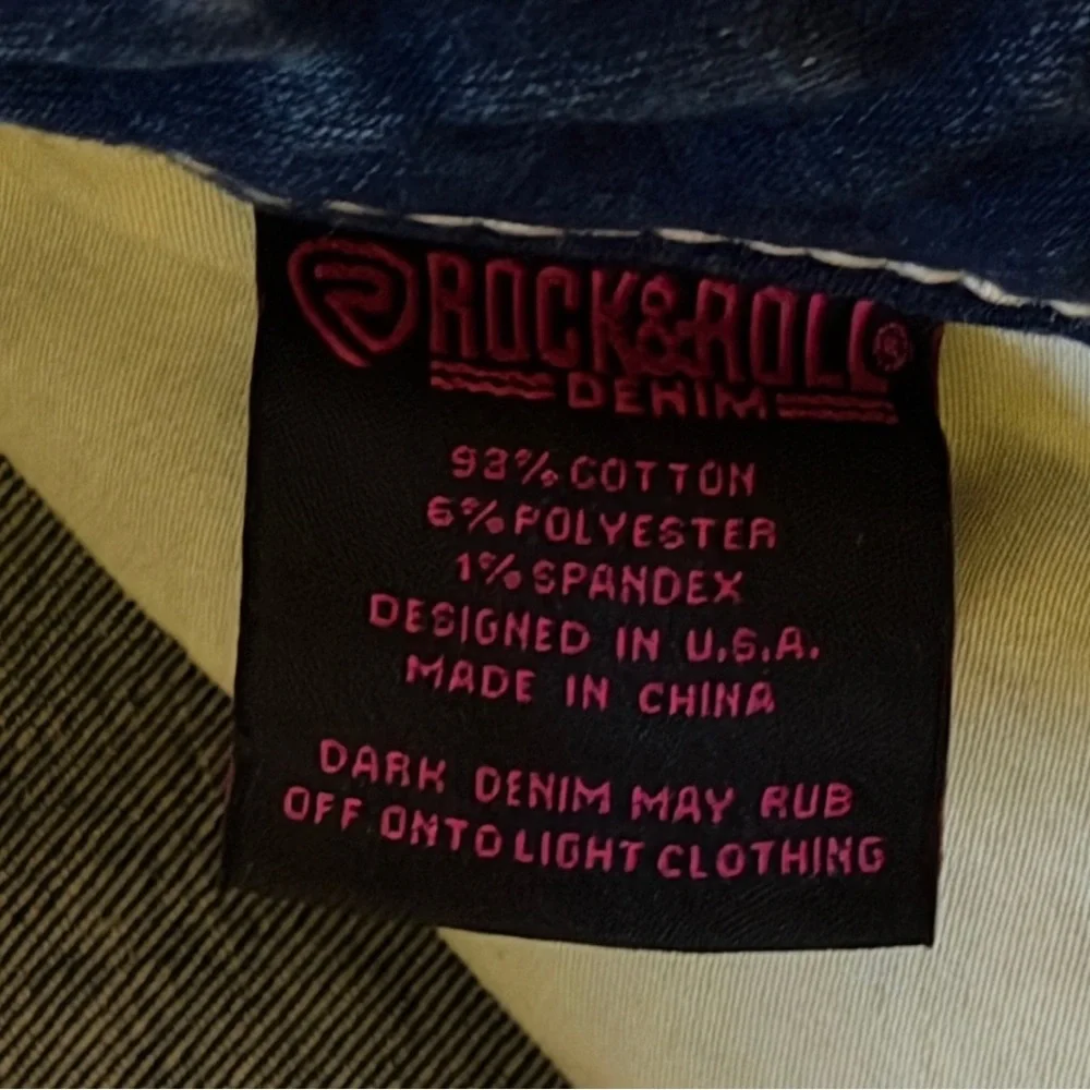 Women’s Rock&Roll Denim Bootcut w26 l32 Blue Jeans with Horse Embroidered Pocket - Picture 5 of 6